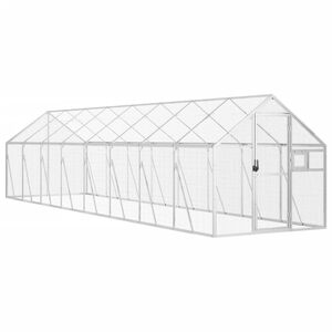 vidaXL 鳥小屋 アビアリー シルバー 1.79x8x1.85 m アルミ