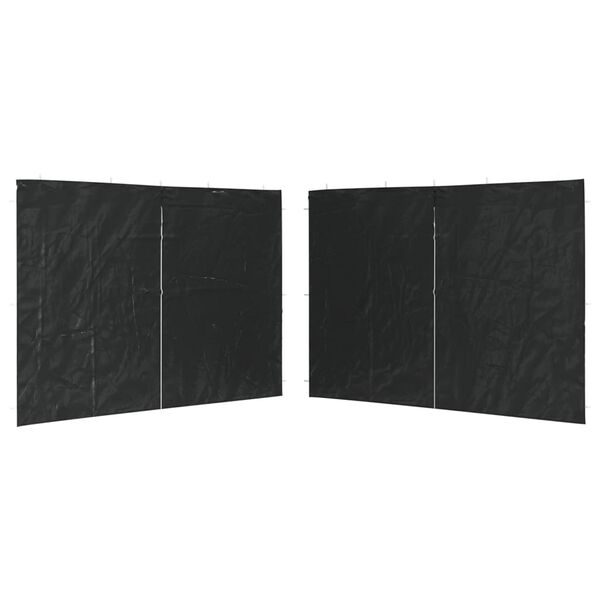 vidaXL パーティーテントサイドウォール 2点 ジッパー付き PE製 アントラシート