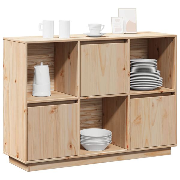 vidaXL サイドボード 110.5x35x80 cm 無垢材 パイン材