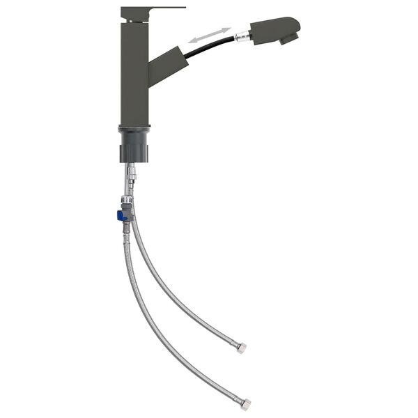 vidaXL バスルーム用プルアウト蛇口 グレー 157x172mm