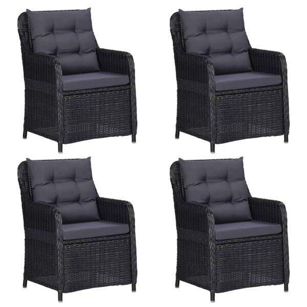 vidaXL ガーデンダイニング5点セット ブラック