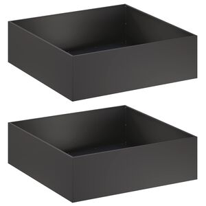 vidaXL ガーデンプランター 2 個 ブラック 80 x 80 x 30 cm 冷間圧延鋼
