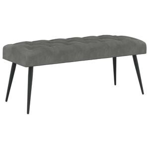 vidaXL ボタンタフトのベンチ ダークグレー 110 x 40 x 46 cm ベルベット
