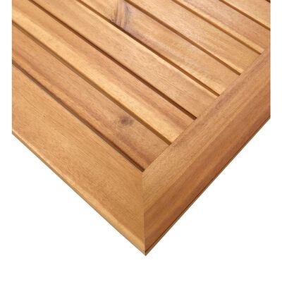 vidaXL ガーデンダイニングテーブル 140x80x75cm アカシア無垢材＆ステンレススチール