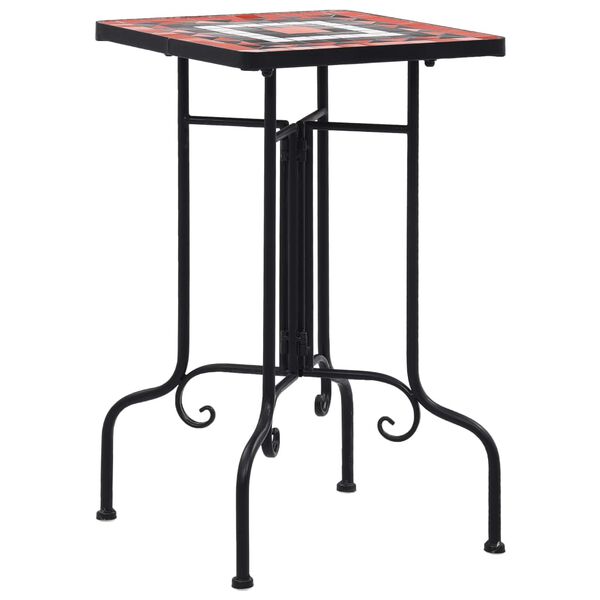 vidaXL モザイクサイドテーブル テラコッタ＆ホワイト セラミック製