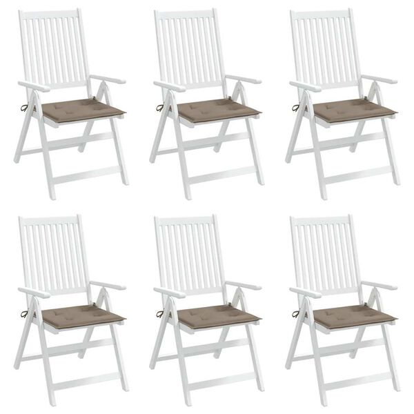 vidaXL ガーデンチェアクッション 6点 トープ 40x40x4cm オックスフォードファブリック