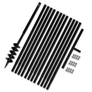 vidaXL グラウンドドリル ハンドル付き 100mm 延長チューブ 13m スチール