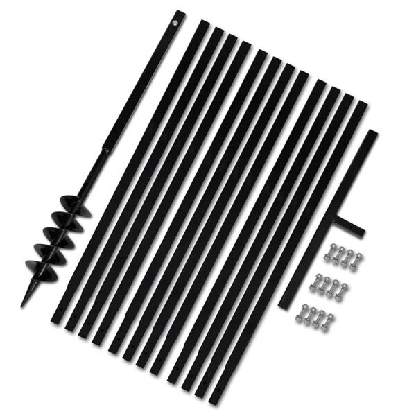 vidaXL グラウンドドリル ハンドル付き 100mm 延長チューブ 13m スチール