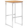vidaXL バースツール 2点 チーク無垢材＆ステンレススチール