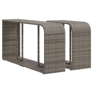 vidaXL 収納棚 2点 ポリラタン製 グレー