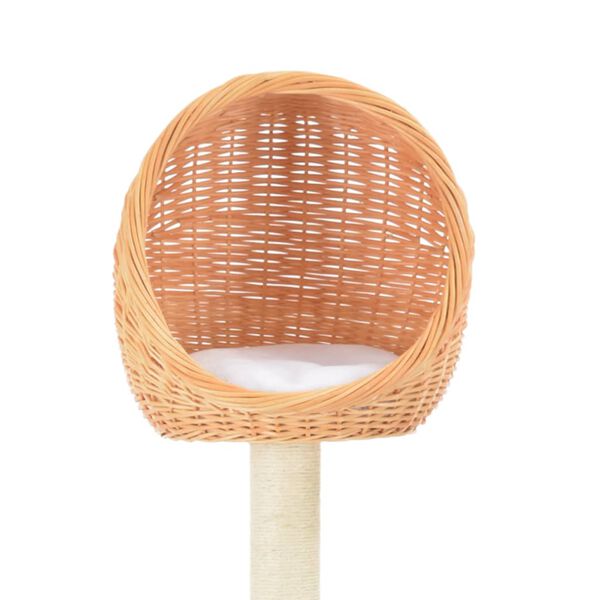 vidaXL キャットタワー サイザル麻製 爪とぎポール付き 天然ヤナギ材