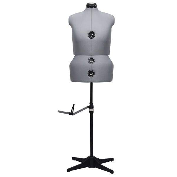 vidaXL 調整可能 ドレスフォーム 人台 女性 グレー L サイズ44-50