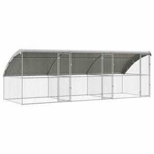 vidaXL 犬用ケージ ストレージ付き 3 pcs シルバー 6 x 2 x 2 m 亜鉛メッキ鋼