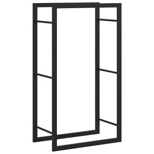 vidaXL 薪ラック ブラック 50x28x94cm スチール製