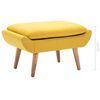 vidaXL スリッパーチェア フットスツール付き イエロー 布製