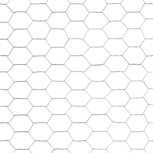 vidaXL ニワトリ 金網フェンス 亜鉛メッキ鋼製 25x1.2m シルバー