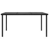 vidaXL 313094 vidaXL Garden Table with Glass Tabletop Black 150x90x74 cm Steel