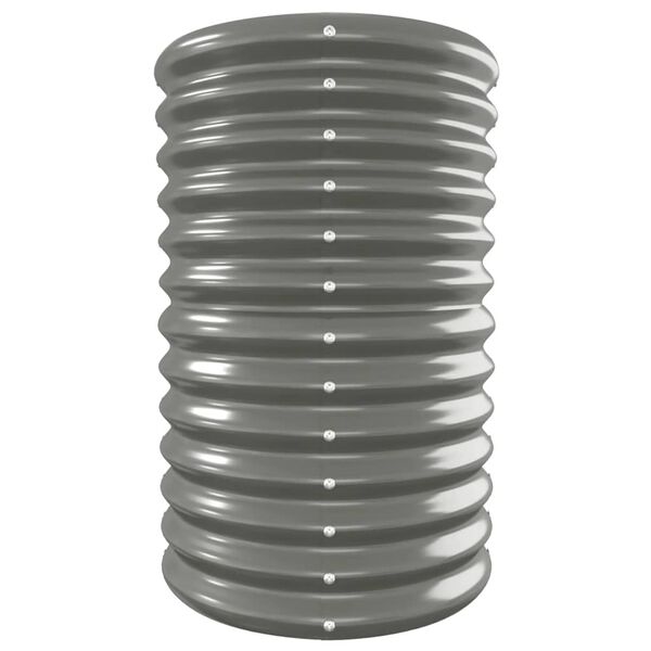 vidaXL ガーデンプランター 亜鉛メッキスチール 332x40x68 cm グレー