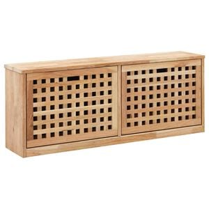 vidaXL シューズ収納ベンチ 94x20x38cm ウォールナット無垢材