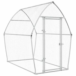 vidaXL 鶏小屋 シルバー 200x105x182 cm 亜鉛メッキ鋼