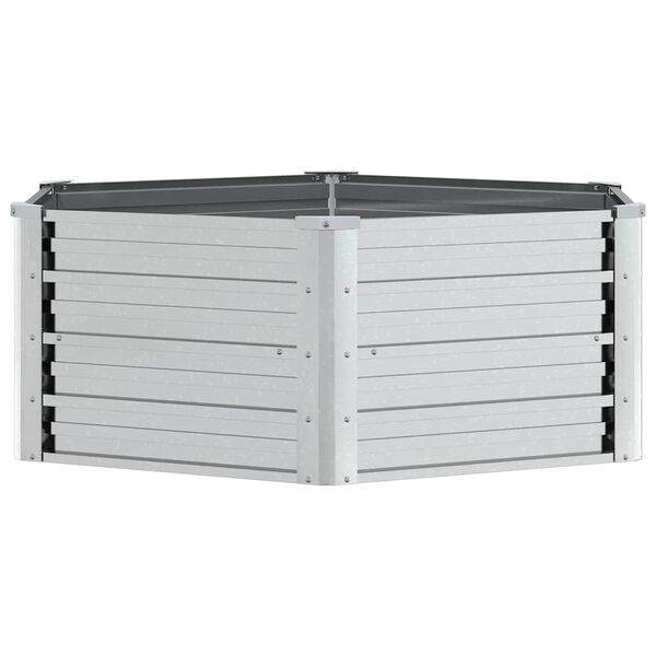 vidaXL ガーデンレイズドベッド 129x45 cm 亜鉛メッキ鋼製 シルバー