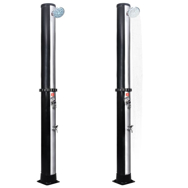 vidaXL 屋外用ソーラーシャワー シャワーヘッド＆蛇口付き 40L