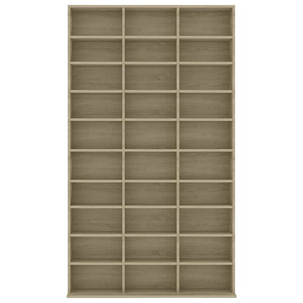 vidaXL CDキャビネット ソノマオーク 102x23x177.5cm パーティクルボード