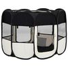 vidaXL 折りたたみ式 犬用プレイサークル キャリーバッグ付き ブラック 90x90x58cm
