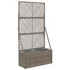 vidaXL トレリス付きガーデンプランター グレー 70 x 30 x 135 cm ポリラタン