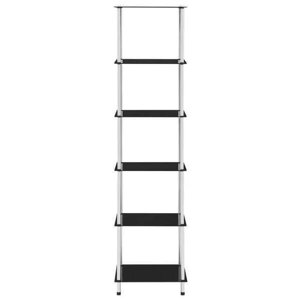 vidaXL 6段 棚 ブラック 40x40x160cm 強化ガラス製