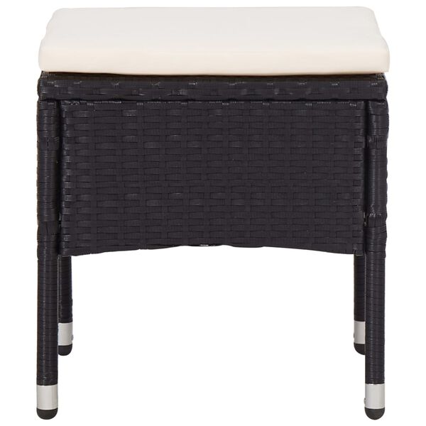 vidaXL ５点屋外ダイニングセット ポリラタンとアカシア無垢材 ブラック