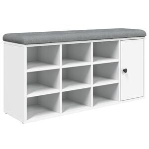 vidaXL シューベンチ ホワイト 102x32x50 cm エンジニアードウッド