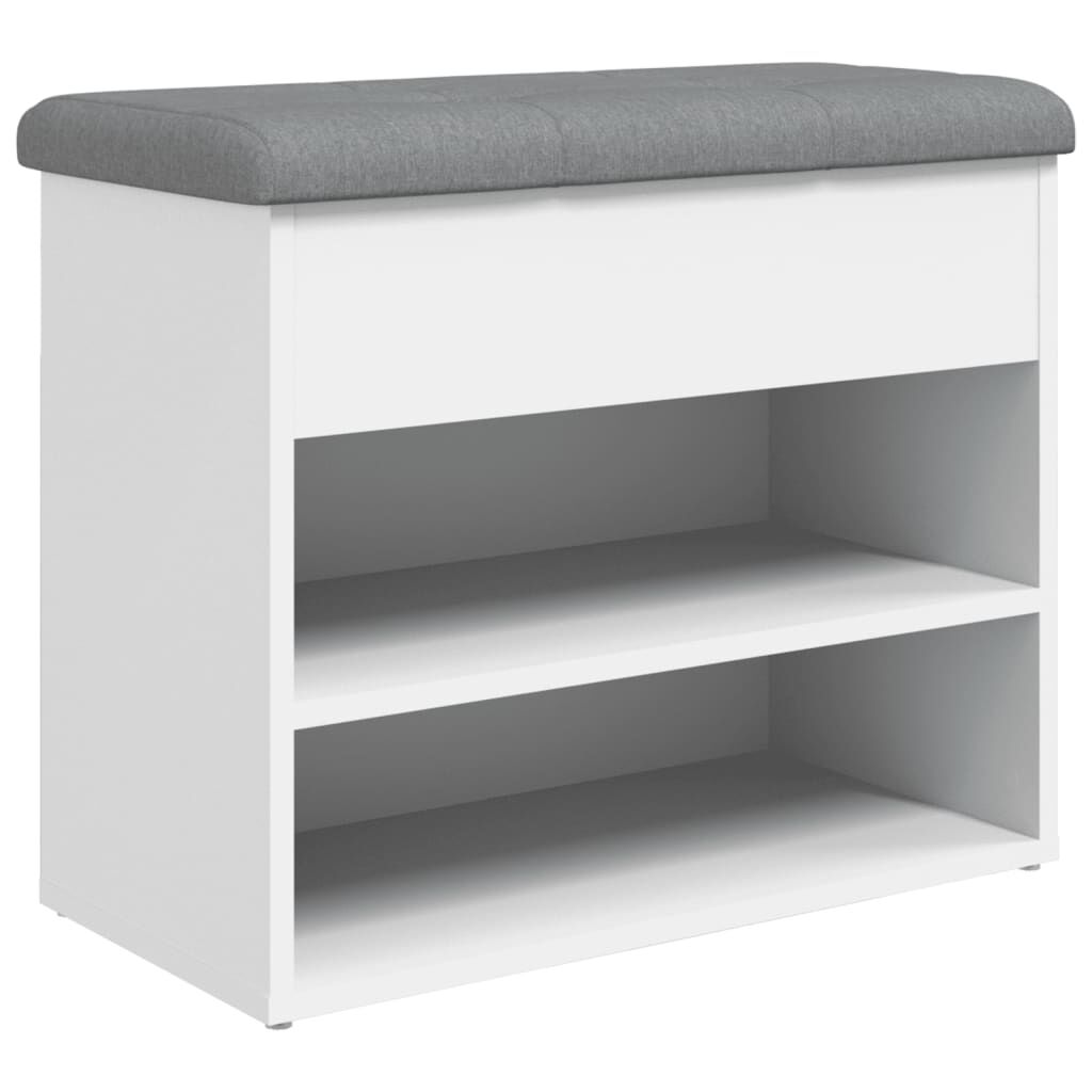 【特価セール】vidaXL シューベンチ ホワイト 62x32x50 cm エン vidaXL シューベンチ ホワイト 62x32x50 cm エンジニアードウッド