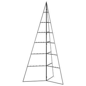 vidaXL 金属製クリスマスツリー デコレーション用 ブラック 140cm