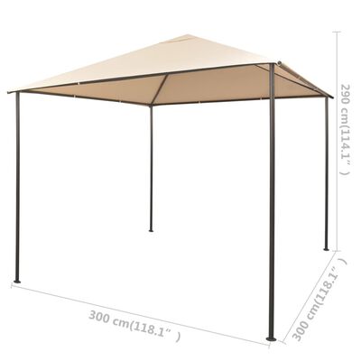 vidaXL ガゼボ パビリオン テント キャノピー 3x3m スチール製 ベージュ