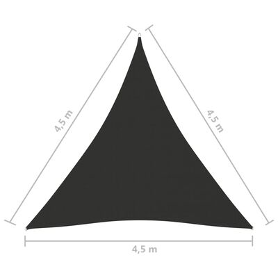 vidaXL サンシェード 4.5x4.5x4.5m 三角形 オックスフォード生地 アントラシート