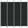 vidaXL 3枚パネル 間仕切り 200x200cm 布製 ブラック