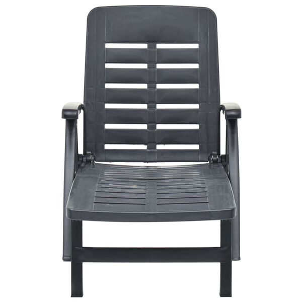 vidaXL 折りたたみ式サンラウンジャー プラスチック製 アントラシート