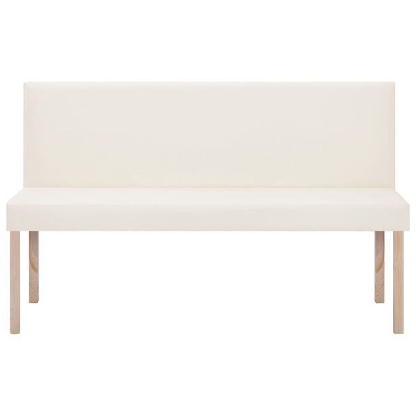 vidaXL ベンチ クリーム 合成皮革製 139.5cm