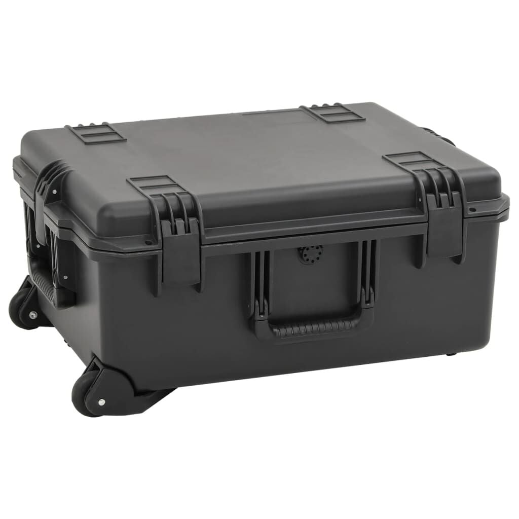 vidaXL ポータブルフライトケース ブラック 62.5x50x28.5 cm PP