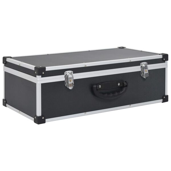 vidaXL CDケース 80枚 アルミ ABS ブラック