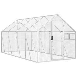 vidaXL 鳥小屋 アビアリー シルバー 1.79x4x1.85 m アルミ