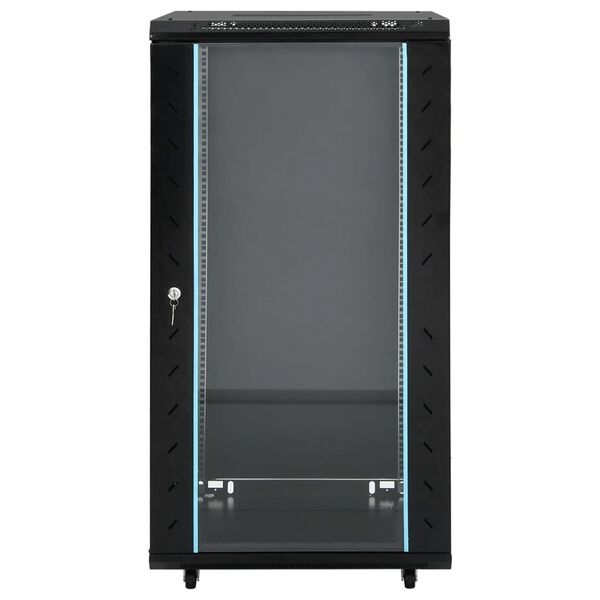 vidaXL 22U ネットワークキャビネット スイベル脚付き 19インチ IP20 60x60x120 cm