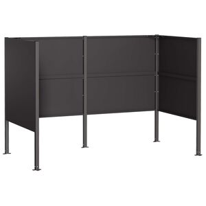 vidaXL ゴミ箱スクリーン 167 x 85 x 113 cm スチール ブラック