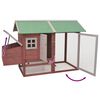 vidaXL 鶏小屋 170x81x110cm 無垢マツ＆モミ材 モカ
