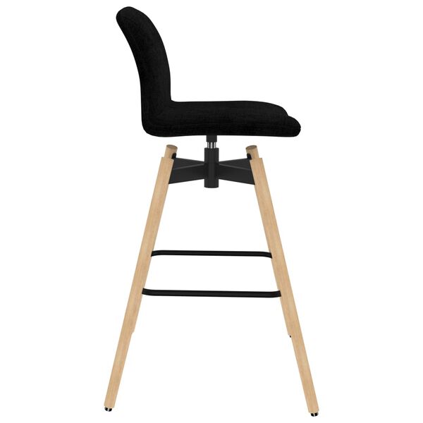 vidaXL 回転バーチェア 2点セット ブラック 布張り