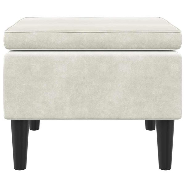 vidaXL スツール 木製脚 クリームベルベット