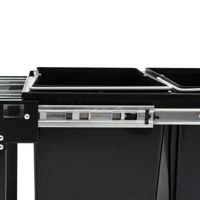 vidaXL キッチン食器棚引き出し式 リサイクルごみ箱 ソフトクローズ 36L