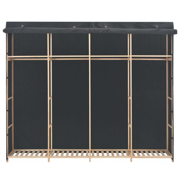 vidaXL 洋服ダンス グレー 200x40x170cm 布製