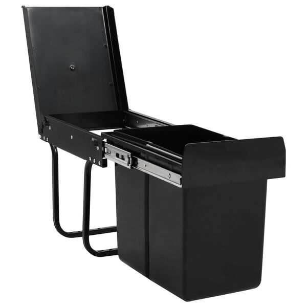 vidaXL キッチン食器棚引き出し式 リサイクルごみ箱 ソフトクローズ 20L